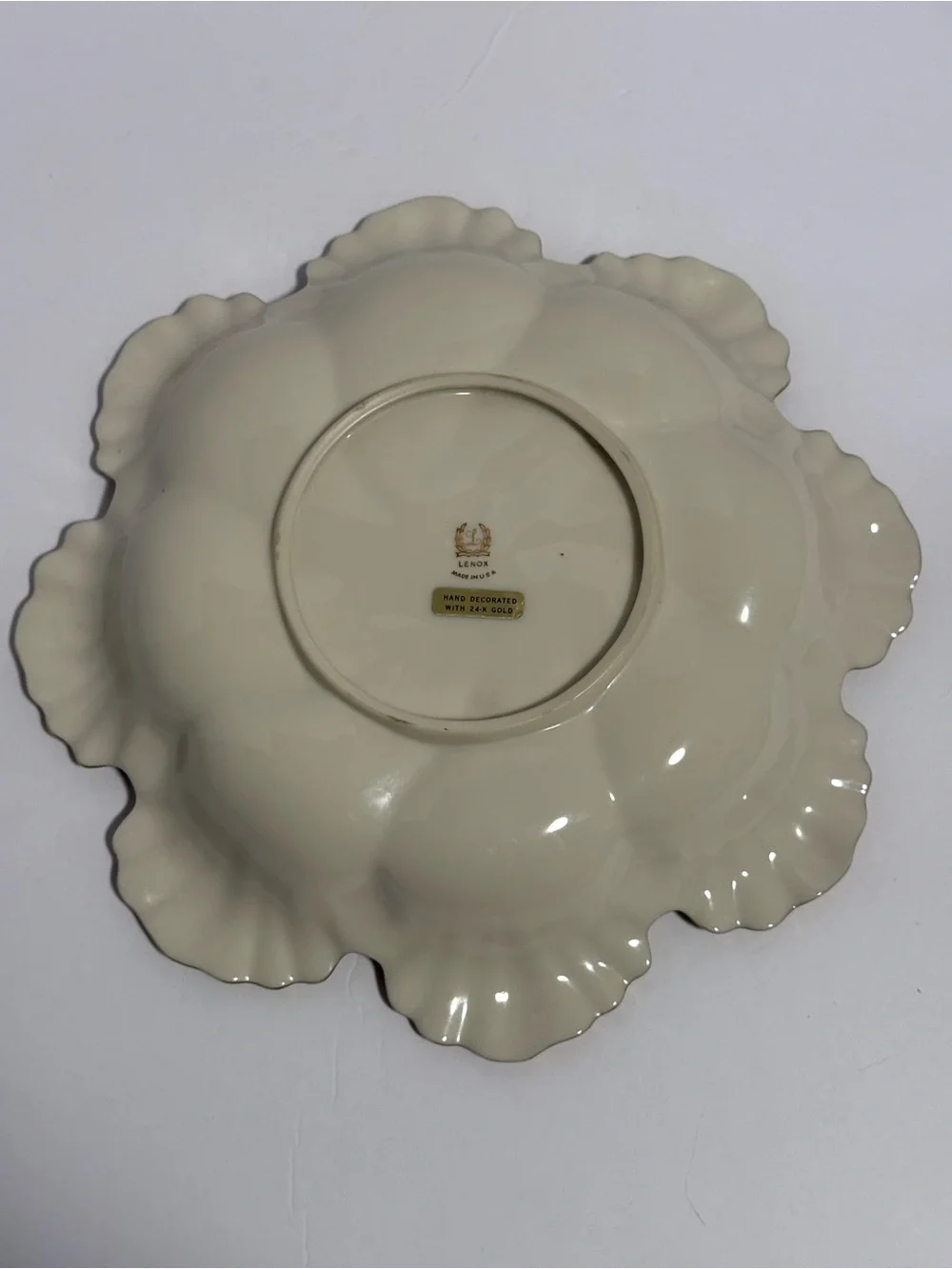 Vintage Lenox 24K Gold Trim 6-Well Oyster Plate 10